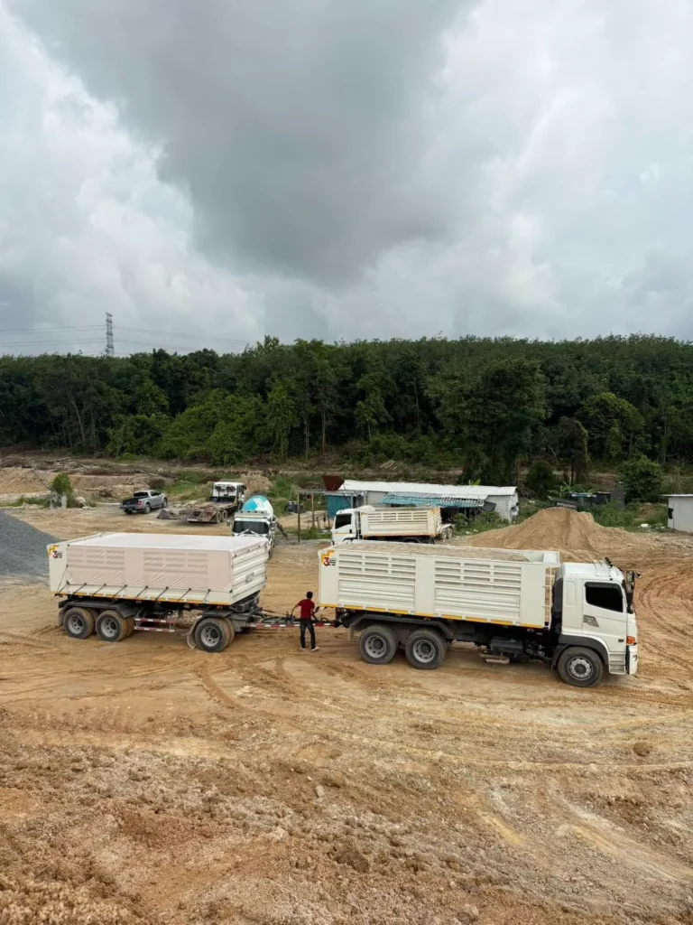 บริการรถสิบล้อพ่วง รถพ่วงดั้มรับจ้าง บ่อวิน